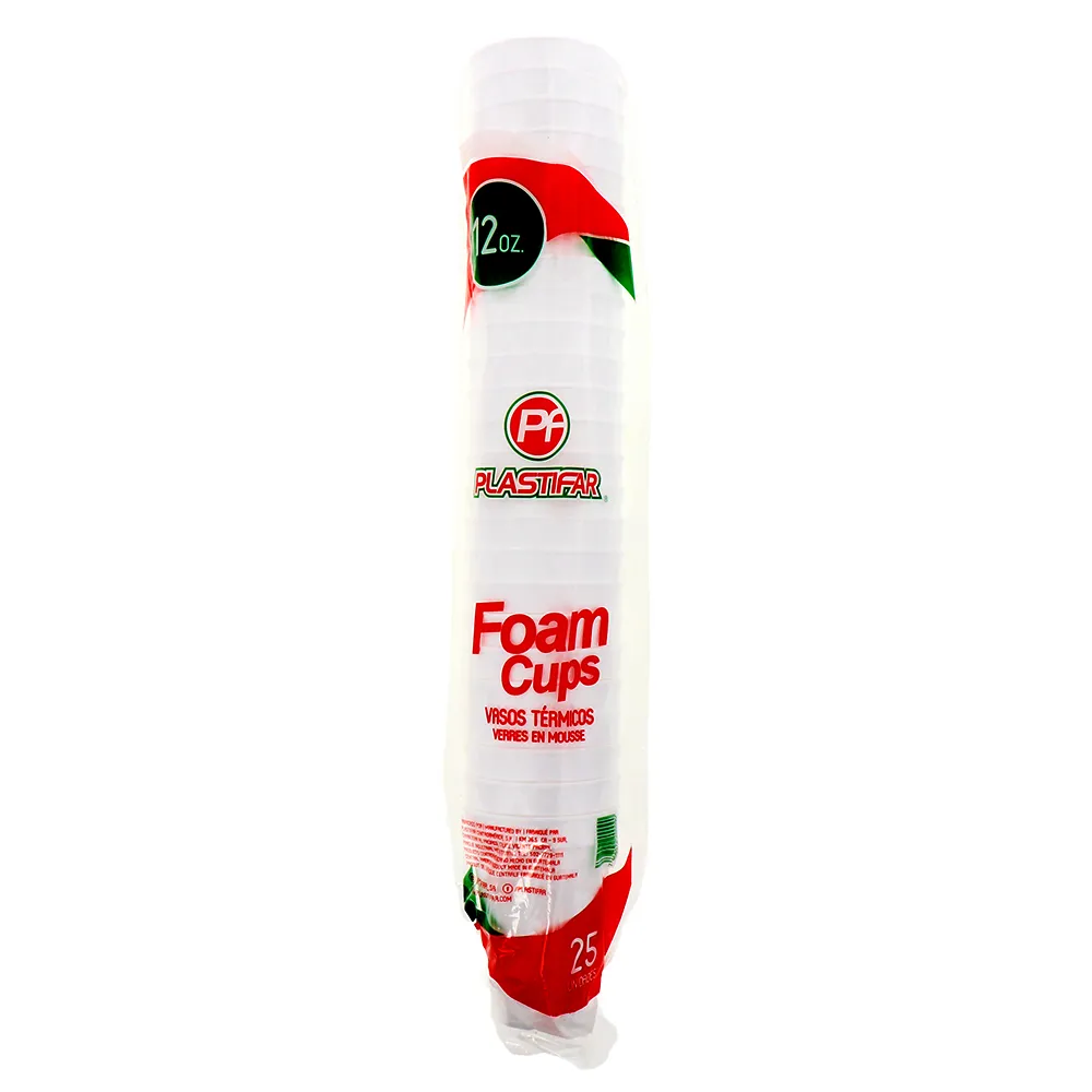 CUP, 12 oz, Foam, Drink, THERMAL VESSELS, Plastifar, 40-25 ct 