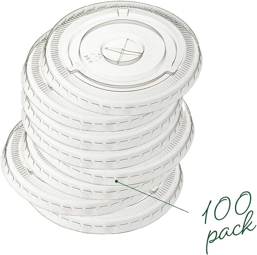 LID, 12 oz, Plastic, Clear, (Straw Slot Flat), VB-F92HCF, Victoria Bay, 10-100 ct  