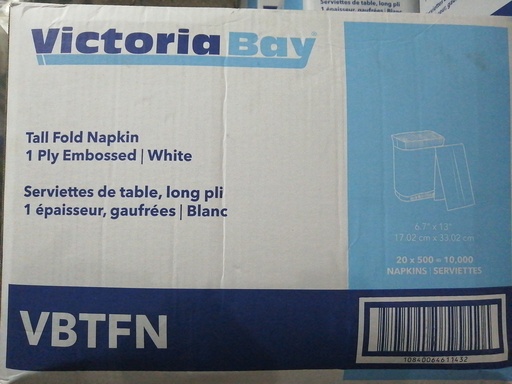 [9583-US] NAPKIN, Dispenser, Tall Fold, White, 1Ply, Victoria Bay, 10000 ct/-cs