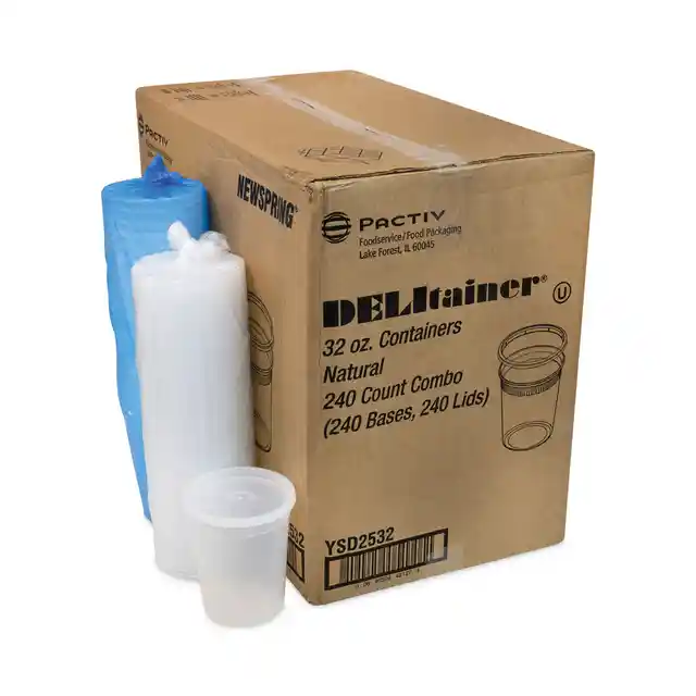 [9359-US] TO GO, Cont., 32 oz, With Lid, Clear, Microwavable, YSD2352, Pactiv, 240 ct /-cs