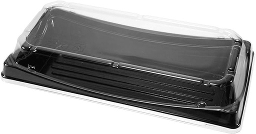 [9319-US] TO GO, Cont., K-015, Sushi, Black Base/Clear Lid, 66 x 23 x 44 cm, Kanetsu, 300 ct /-cs