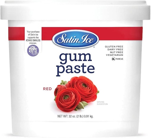 [7755-US] GUM, Paste, Red, Satin Ice, 2 lb