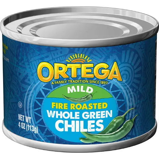 [7709-US] PEPPER, Ortega, Mild, Whole, Green , Chiles, Spice, Fire Roasted, 27 oz
