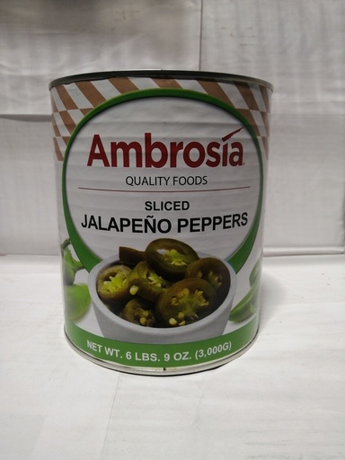 [5085-US] PEPPER, Jalapeno, slices, Ambrosia, Can, 6- 6 lb 