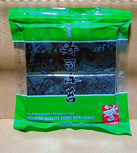 [5310-US] SUSHI NORI, Green, Seaweed Roasted, Premium, 3.73 oz Homare, 10PK-50 ct