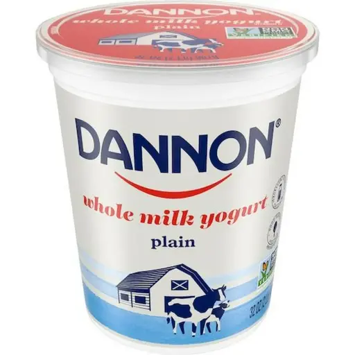 [3351-US] YOGURT, Plain, Whole Milk, Dannon, 6-32 oz