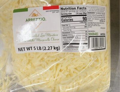 [3178-LC] MOZZARELLA, Cheese, Shredded, Arrezzio, 4-5 lb 