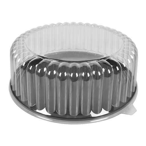 [100190-DR] TO GO, Cont., 10", With Lid, W/Black Base, Plastic Clear, 50 ct /-cs