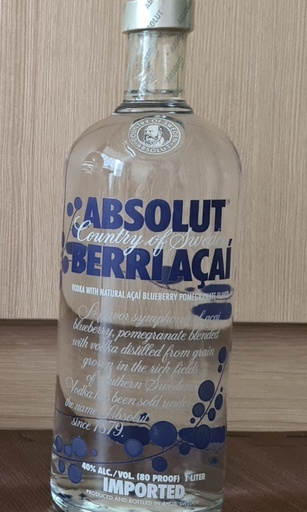 [1601-US] VODKA, Berri açaí, Absolut, 1 L