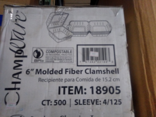 [9343-US] TO GO, 1 Comp, 6", Champware, Bionature, Clamshell, 500 ct /-cs