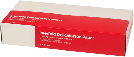 [10105-US] SANDWICH WRAP, Interfolded, Delicatessen Paper, Gordon Choice, AFD, 12"X10 3/4", 12-500 ct   