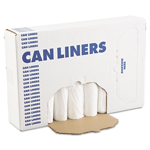 [9271-LC] CAN LINERS, White, Premium, 12 to 16 gal, 500 ct /-cs 
