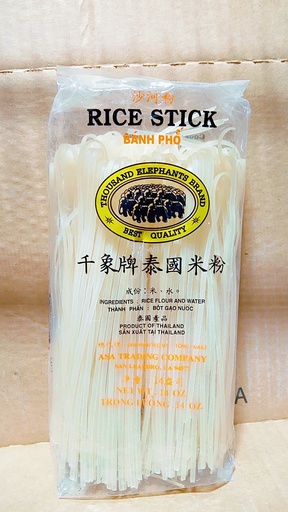 [6215-DR] NOODLE, Banh Pho, Rice, Stick, Thousand Elephants, 14 oz 