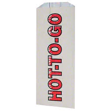 [9278-US] BAG, Fisher, Paper, Foil, Hot-To-Go, 4"x3"x10, Carry out, 1000 ct /-cs