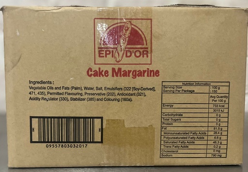 [9336-LC] BUTTER, Margarine, Cake, Epidor 15 KG 