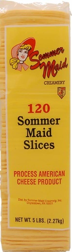 [3016-US] AMERICAN, Cheese, Sliced, Yellow, Sommer maid, 4-5 lb  