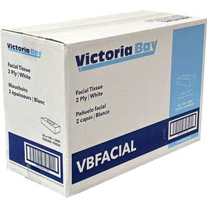 [9578-US] TISSUE, Facial, White, 2 Ply, Victoria Bay, 30/100 ct-cs