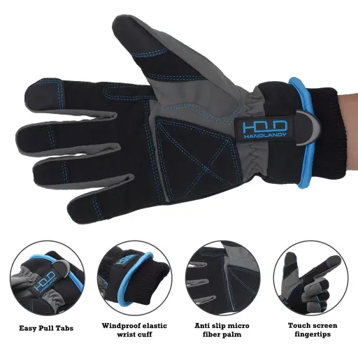 [9927-US] GLOVES, Waterproof, Blue Cold, Insulated, Handlandy,