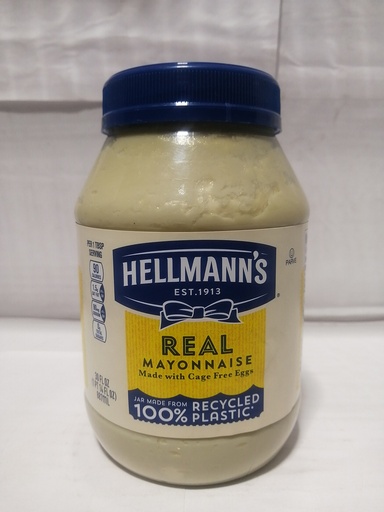[7389-DR] MAYONNAISE, Real, Hellmann's, 30 oz 