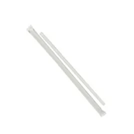 [9604-US] STRAW, 7.75", Plastic, White, Translucent Wrapped,  Vic Bay, 500 ct 