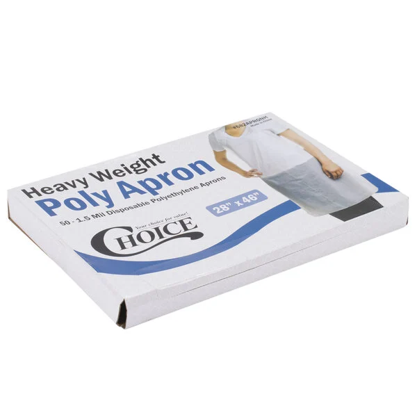 [100114-US] APRON, Poly, White, Heavy Weight, 500 ct