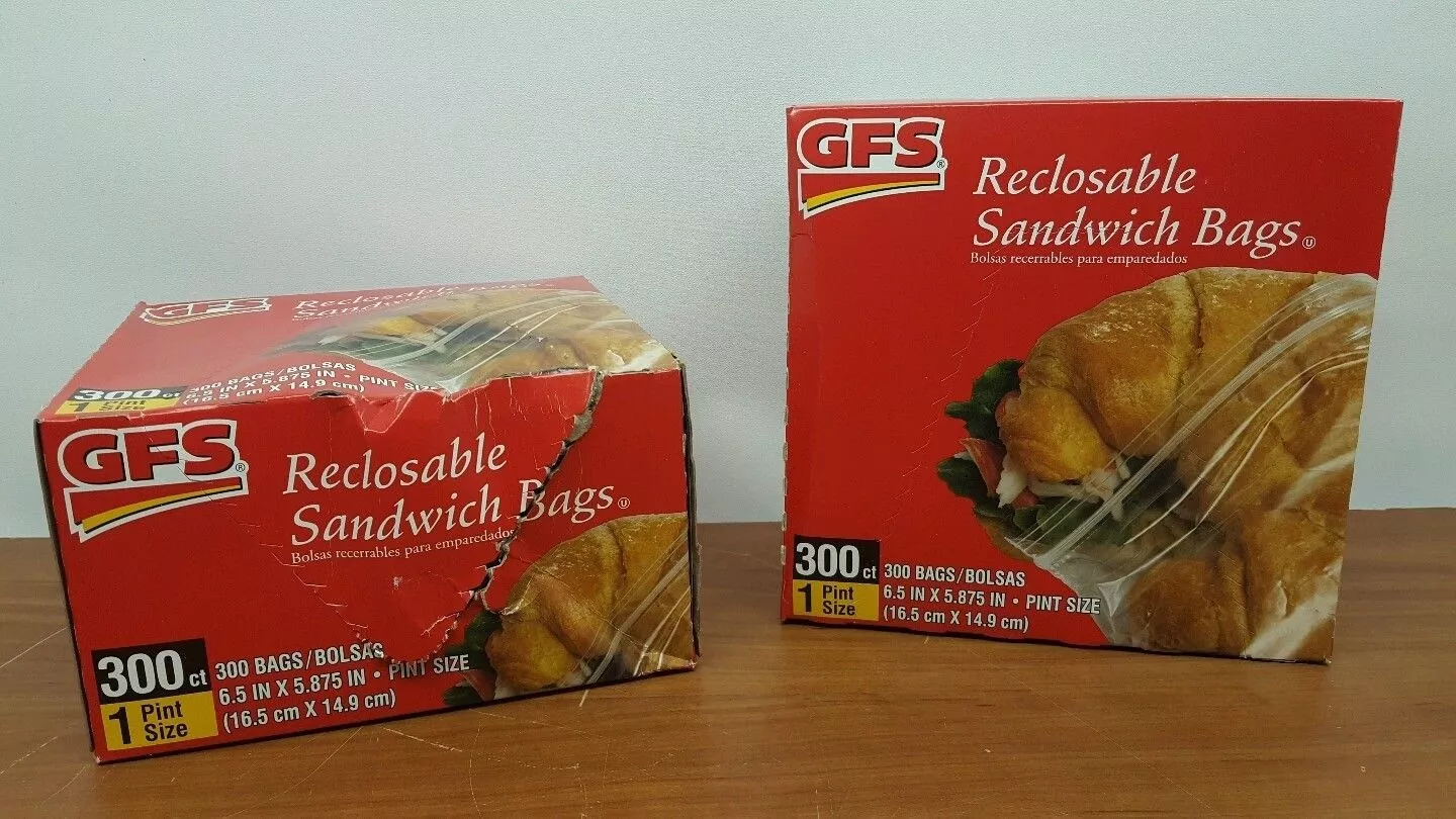 [9025-US] BAG, Sandwich, Plastic, Clear, Reclosable, 1 Pint, GFS, 6-300 ct