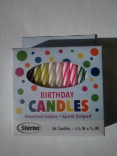 [100122-US] CANDLE, Birthday, Sterno, 12-36 ct     