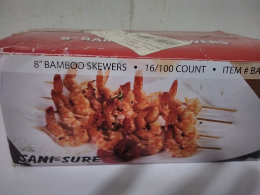 [9977-US] SKEWERS, Bamboo, 8'', BA8, Rofson, 16-100ct 
