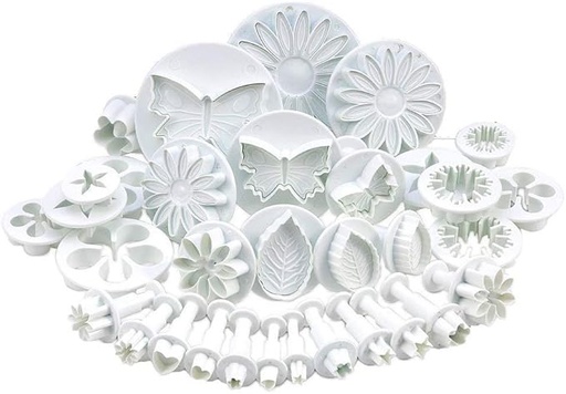 COOKIE, Cake, 33 Piece Fondant, Plunger, Cutter Sugarcraft, Flower Leaf Butterfly, Heart Shape, Decorating, Zuoyou