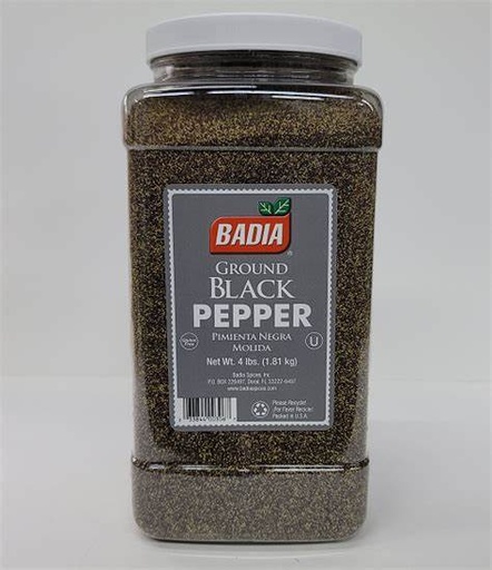[8105-US] PEPPER, Black, Ground, Badia, Spice, 4-4 lb 