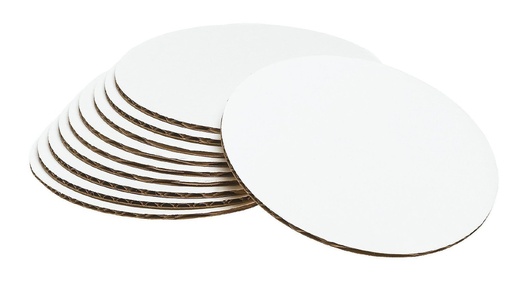 [100124-LC] CAKE BOARD, White, Corrugated, Circle, 14", 100 ct /-cs 