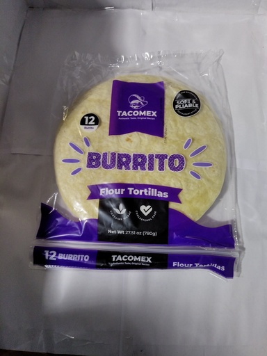 [6046-US] TORTILLA, Flour, 10", Tacomex, 12-12 ct  