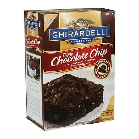 [3231-US] CHOCOLATE, Brownie Mix, Triple Chip, Ghirardelli, 7.5 lbs
