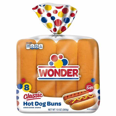 [6013-US] BUNS, Hot Dog, Wonder Classic, 12 ct