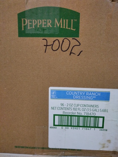 [7002-US] DRESSING, Peppermill, Country Ranch, 192 oz