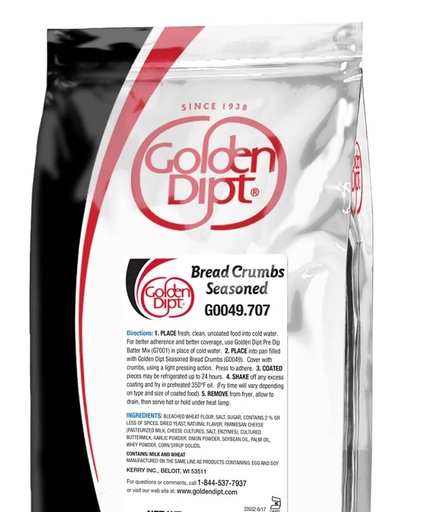[6042-US] BREAD, Crumbs, Seasoned, Golden Dipt, 4 lb