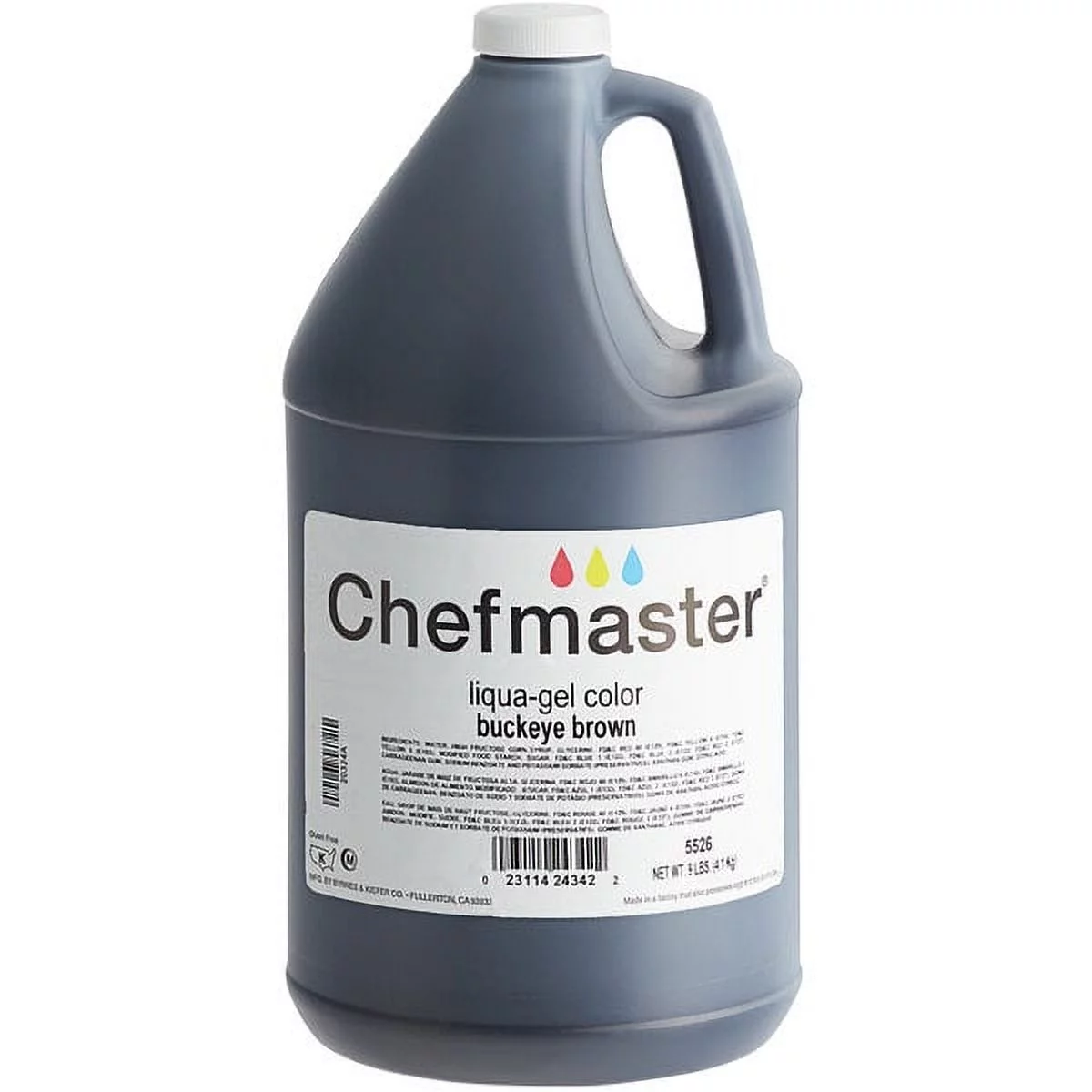 [7758-US] FOOD COLOR, Buckeye, Brown, Liqual-Gel, Chef Master, 1 gal